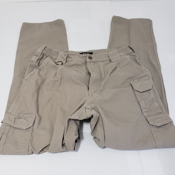5.11 Tactical Cargo Workwear Pant Men's 34x36 Beige Tan 100% Cotton preowned - Picture 1 of 9